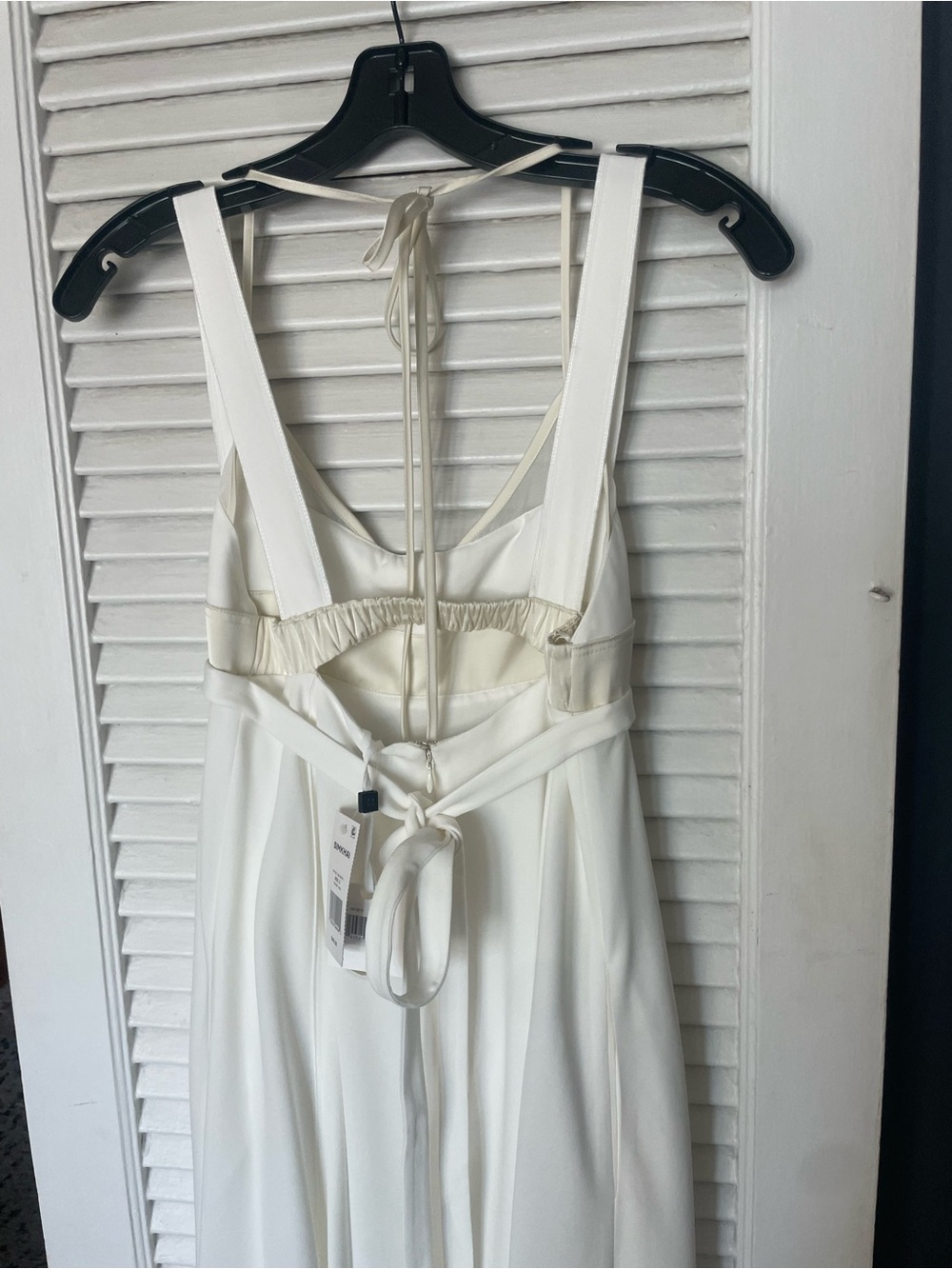 Ivory Halter Maxi Dress with Waist Tie - Picture 5 of 15